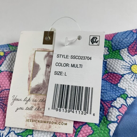 Jessica Simpson Crazy Daisy Shirred-Side Hipster Bikini Bottom Women Large Multi - Picture 3 of 7